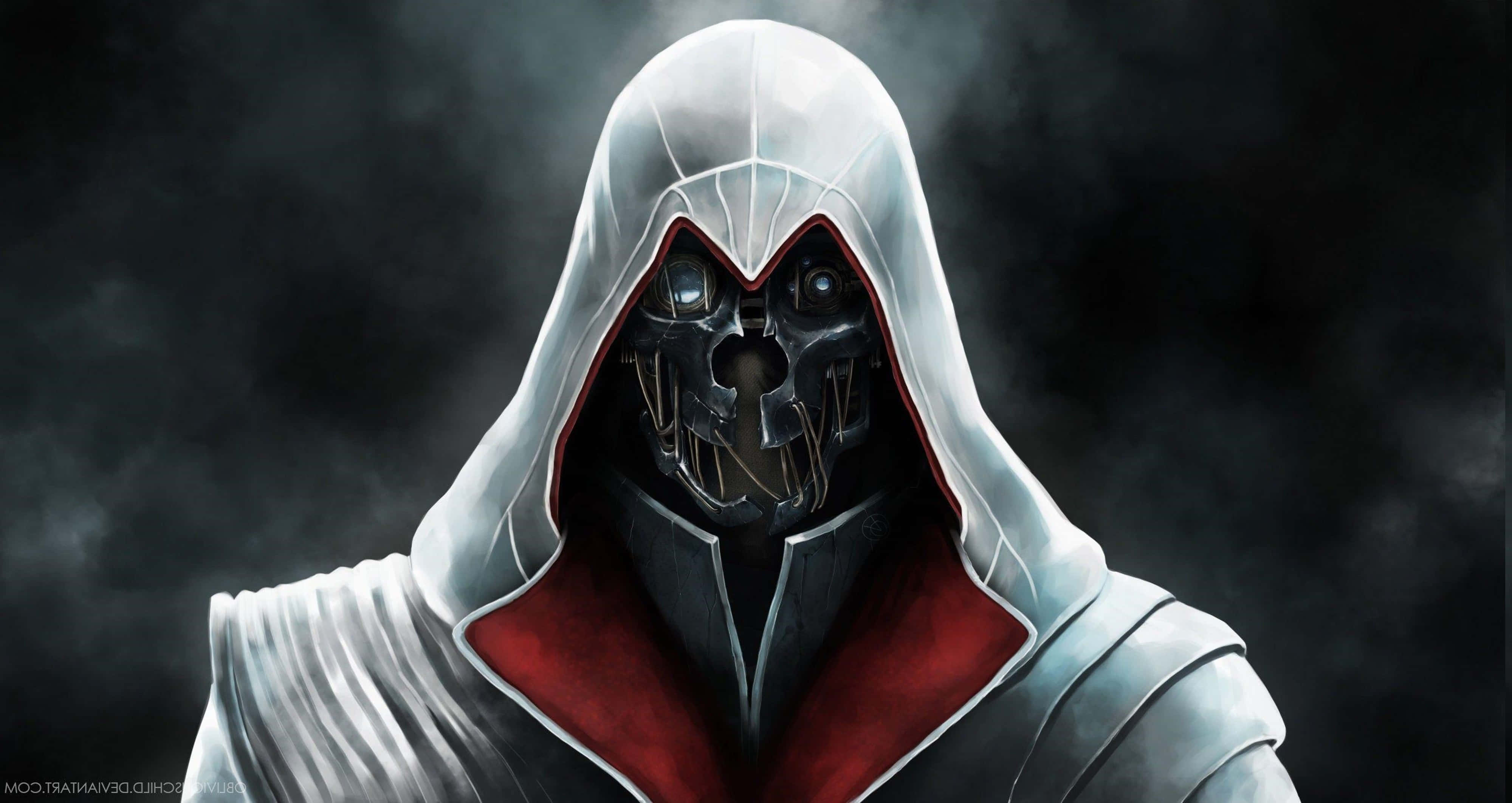 Dishonored, White Hoodie, skull mask, 4K Desktop Wallpaper