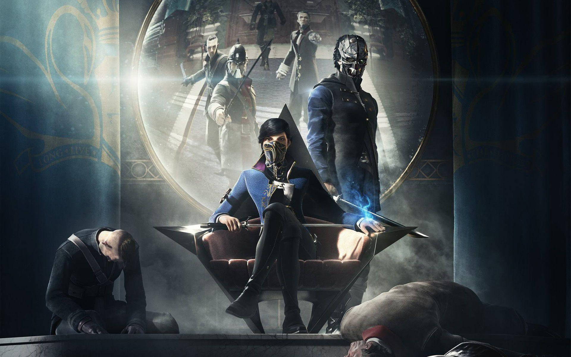 Dishonored 2, masked warrior, throne, Full HD Desktop Wallpaper