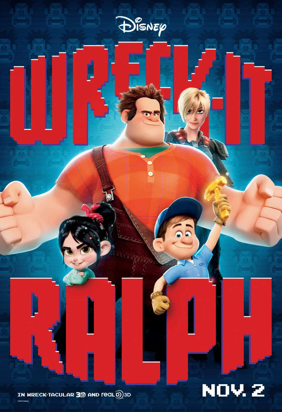 Disney 3d Movies, blue background, red title text, HD Phone Wallpaper