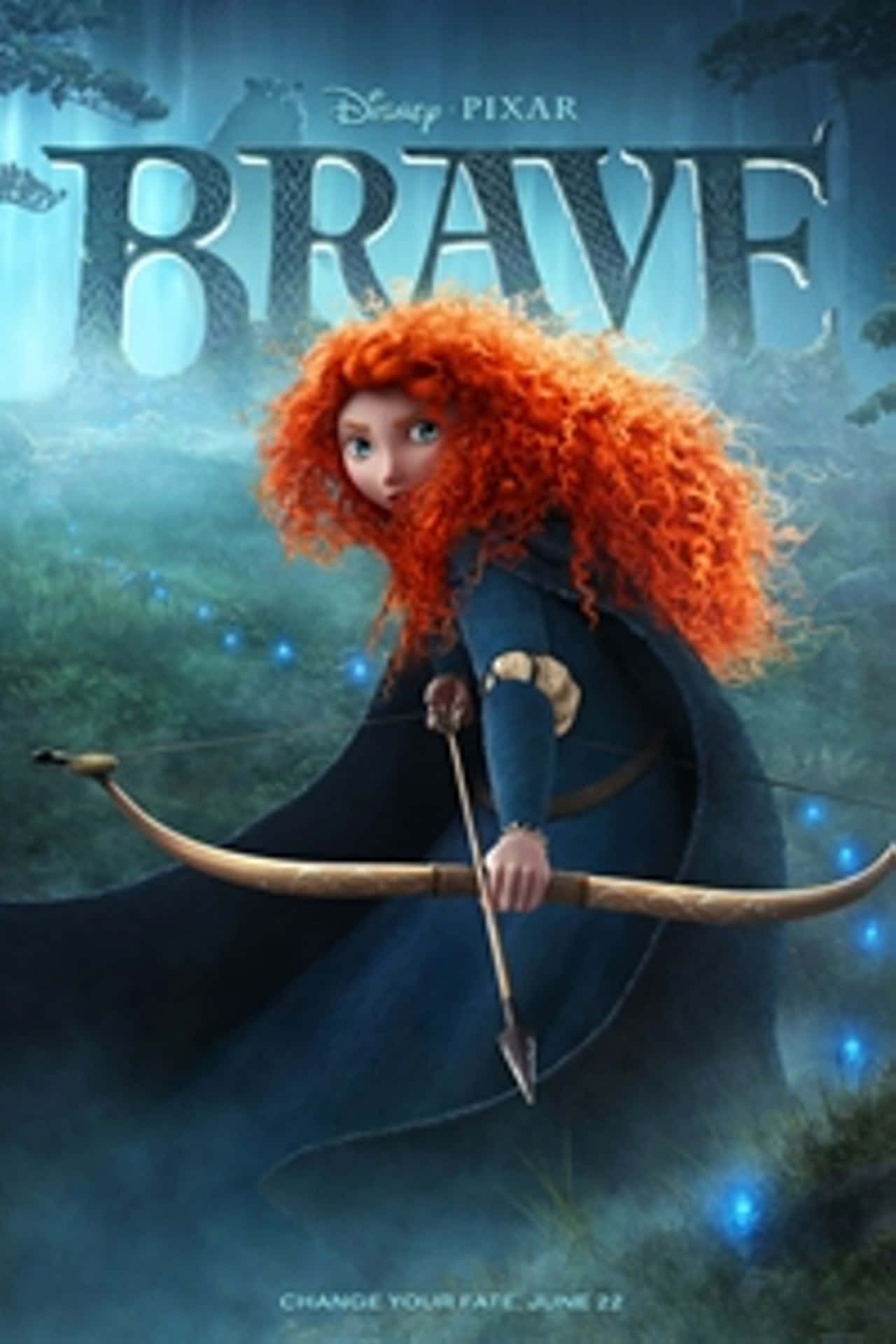 Disney 3d Movies, fiery red-haired heroine, dark blue cloak, Full HD Phone Wallpaper