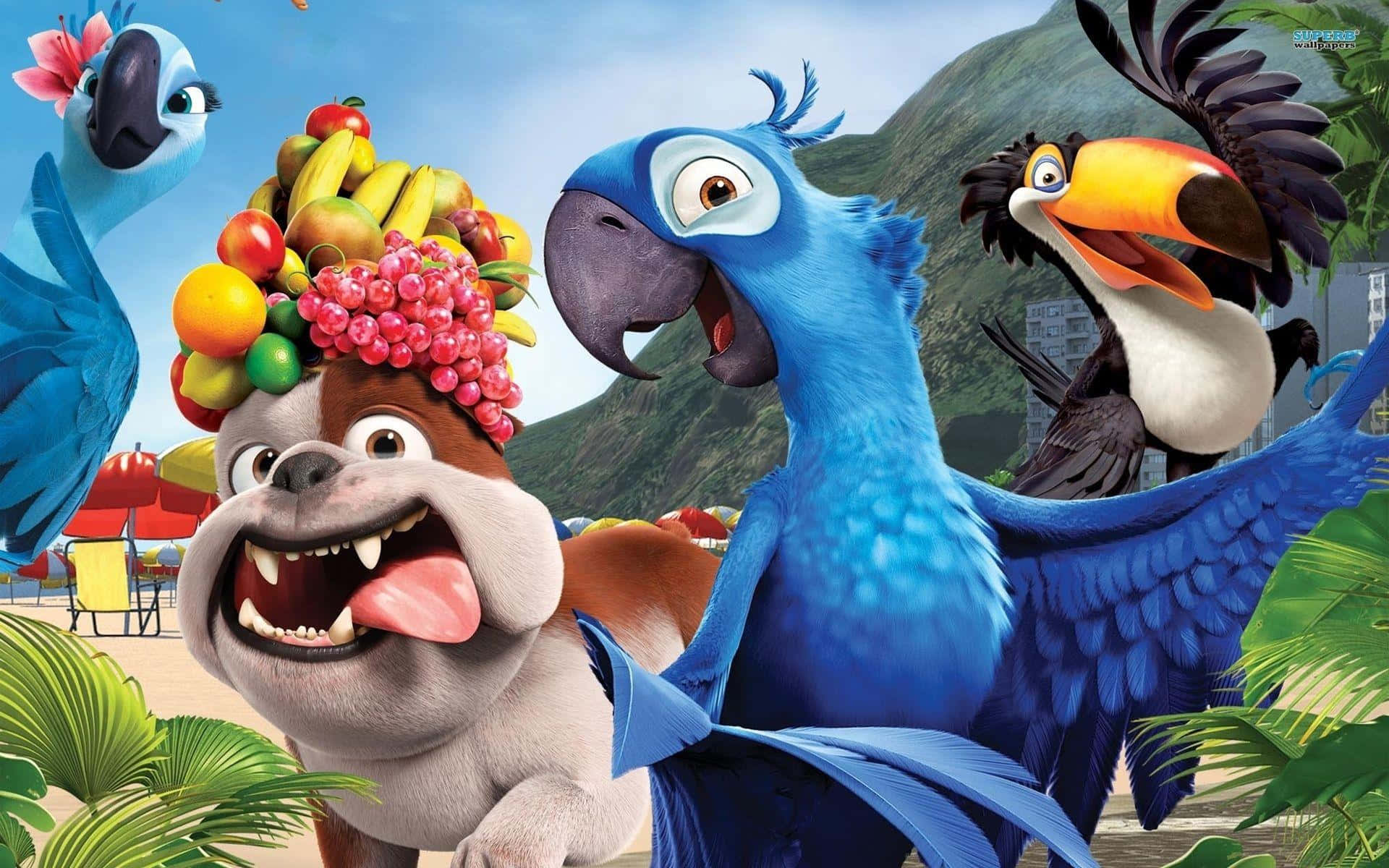 Disney 3d Movies, bulldog, fruit crown, Full HD Desktop Wallpaper