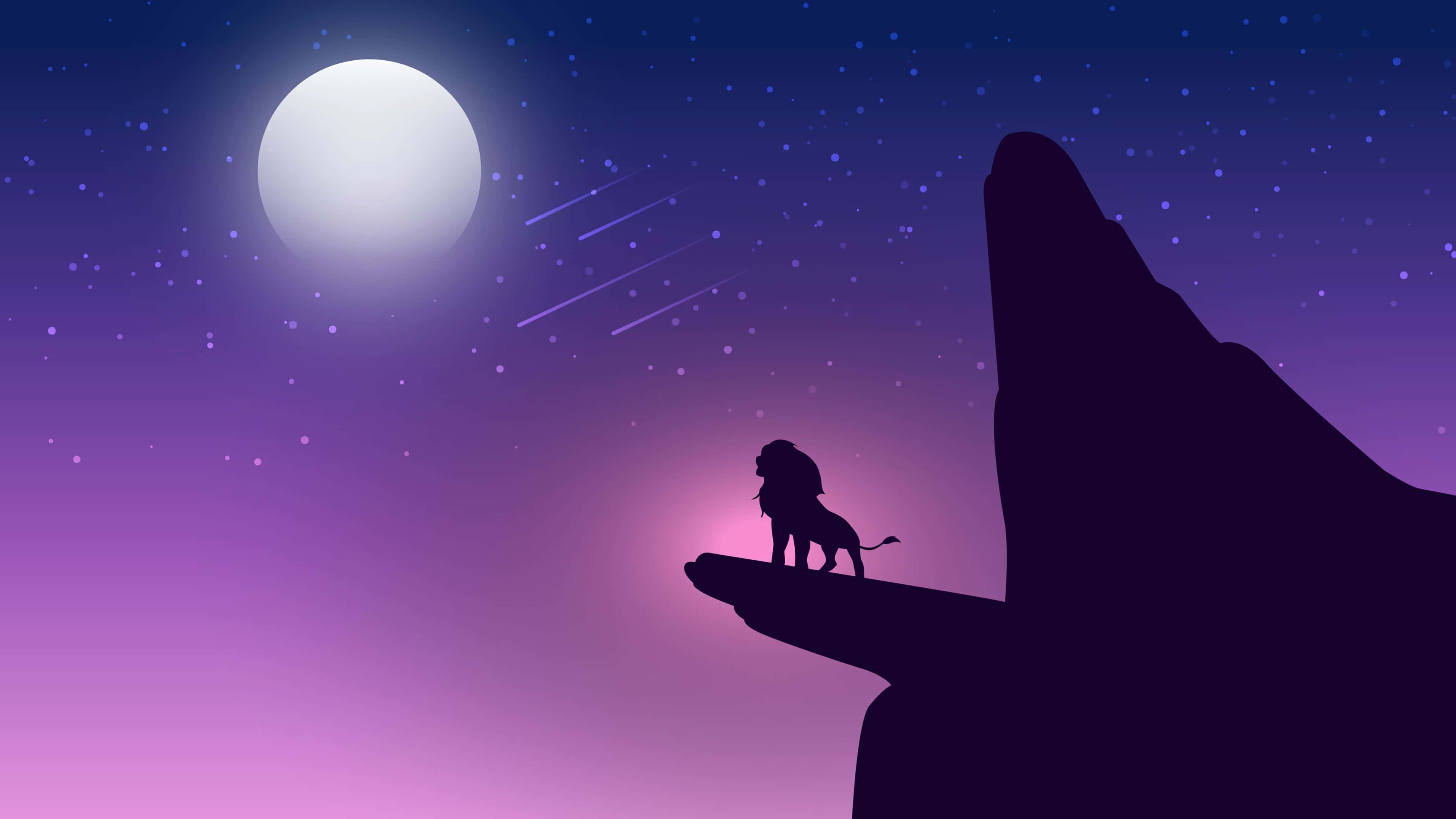 Disney 4K, lion silhouette, cliff, 4K Desktop Wallpaper