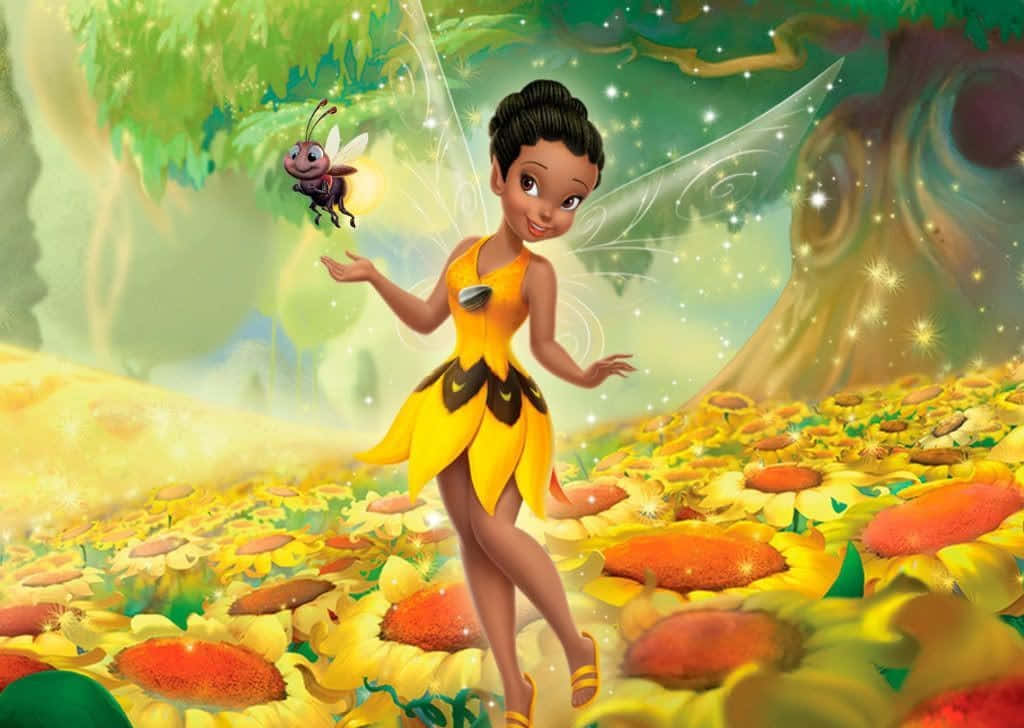 Disney, fairy, yellow dress, SD Desktop Wallpaper