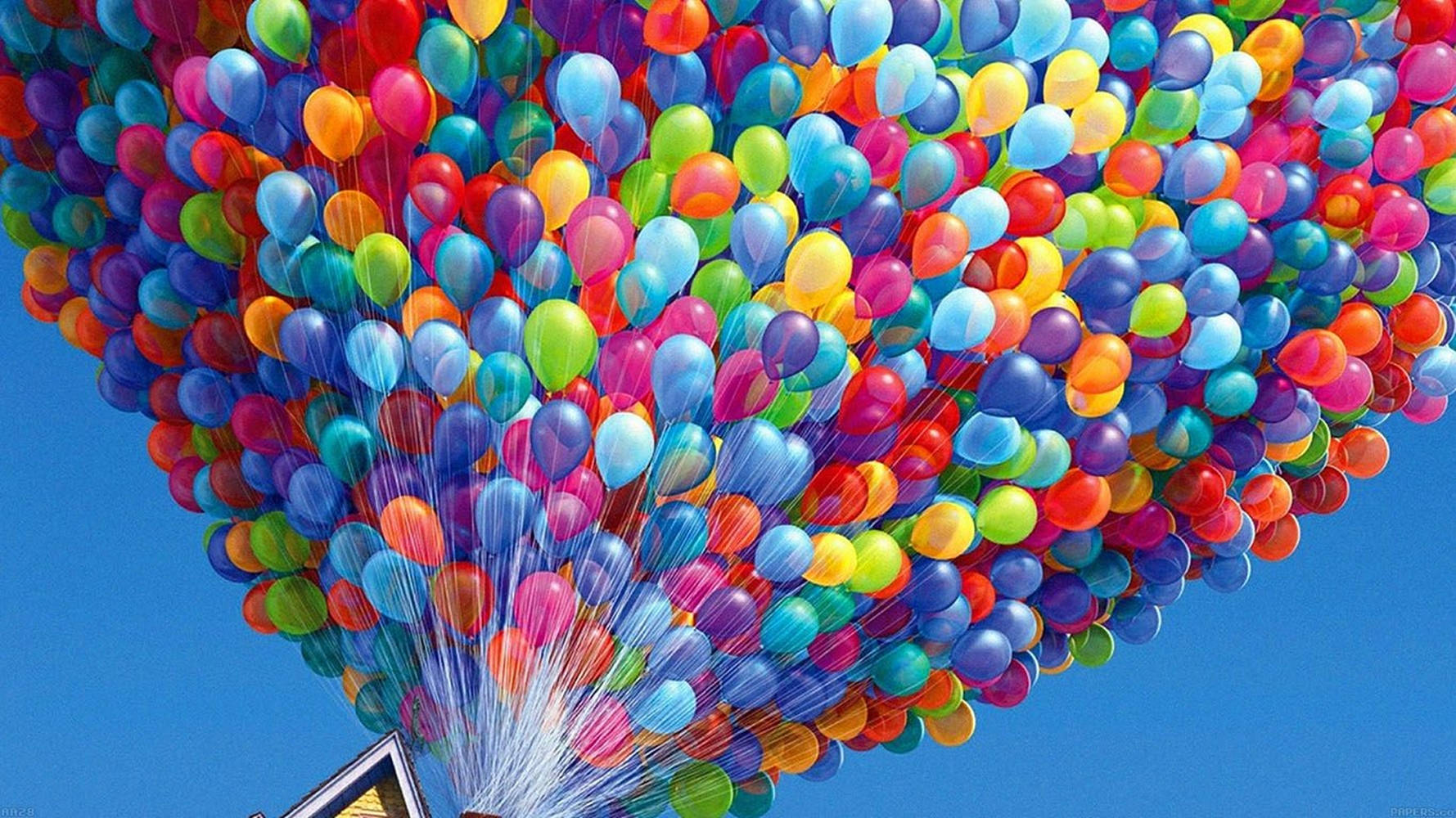 Disney Up, laptop, multicolored balloons, HD Desktop Wallpaper