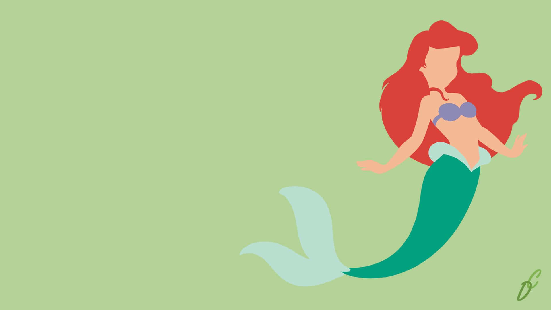 Disney, mermaid, red hair, Full HD Desktop Wallpaper