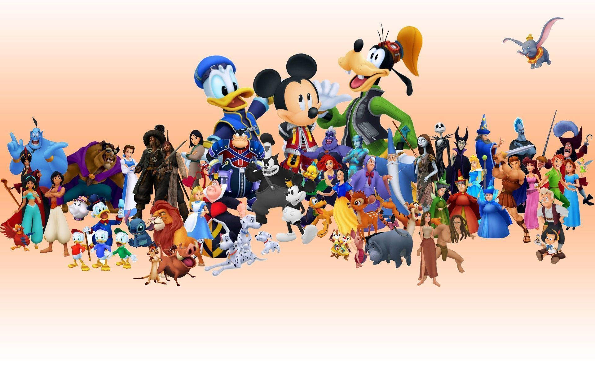 Disney Characters, pixel, animated films, Full HD Desktop Wallpaper