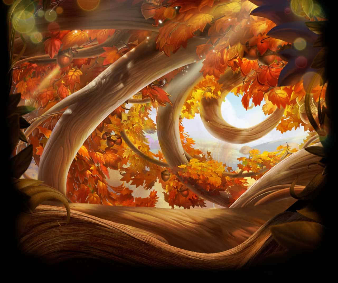 Disney, autumn, golden leaves, HD Desktop Wallpaper