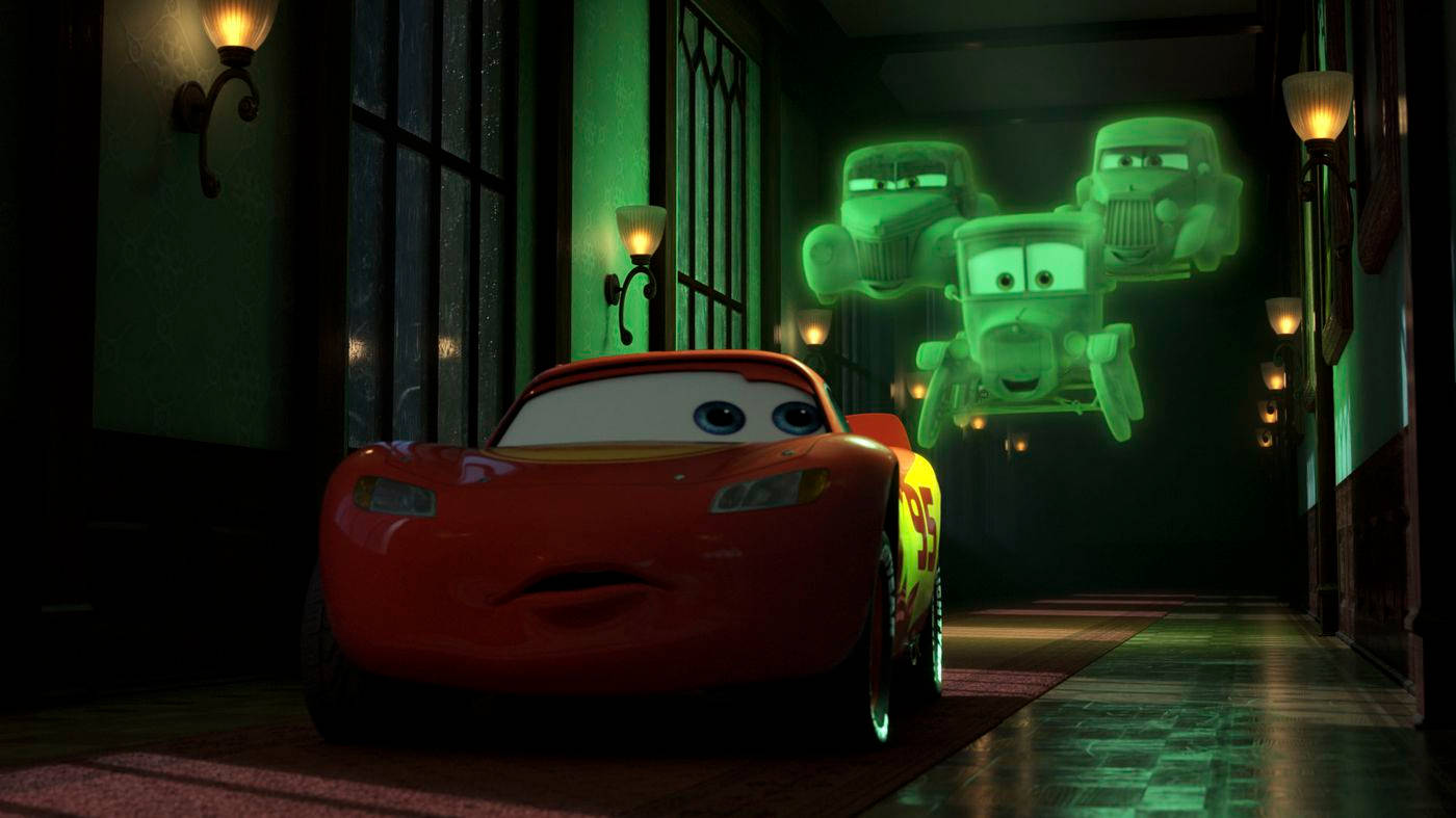 Disney Cars, ghosts, red race car, HD Desktop Wallpaper