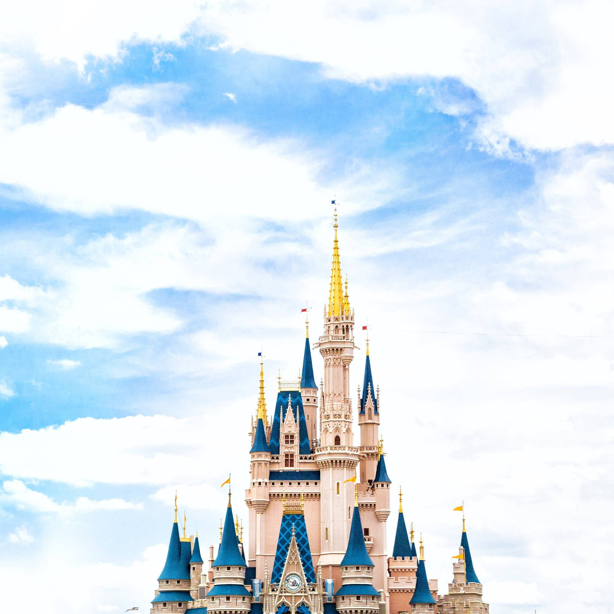 Disney Castle, pink castle, blue spires, Full HD Desktop Wallpaper