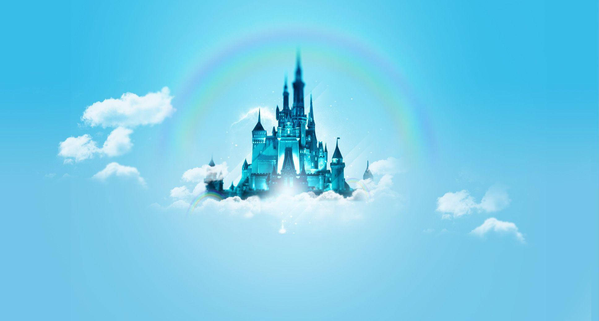 Disney Castle, cloud, rainbow, Full HD Desktop Wallpaper