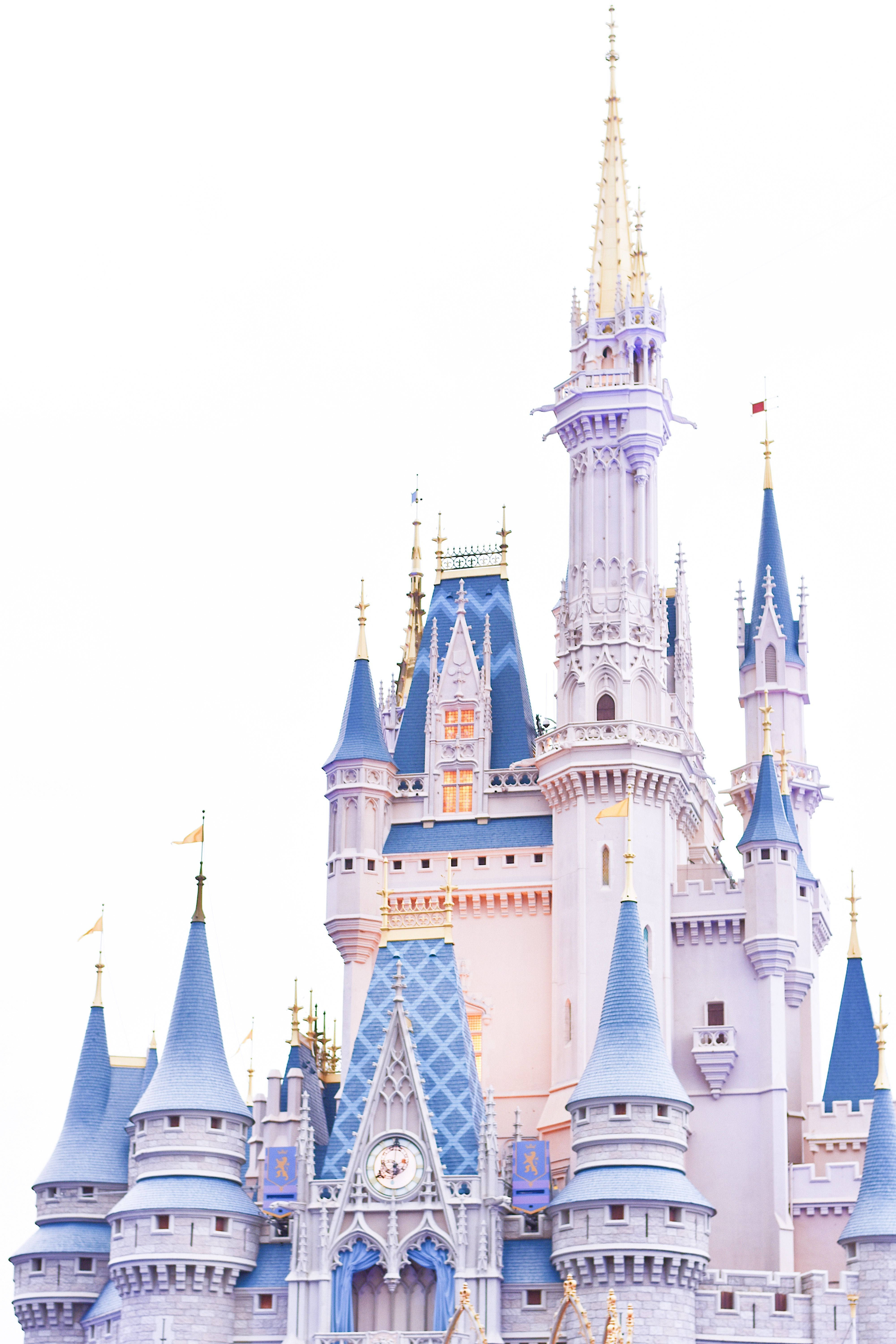 Disney Castle, light blue, blue spires, 5K Phone Wallpaper