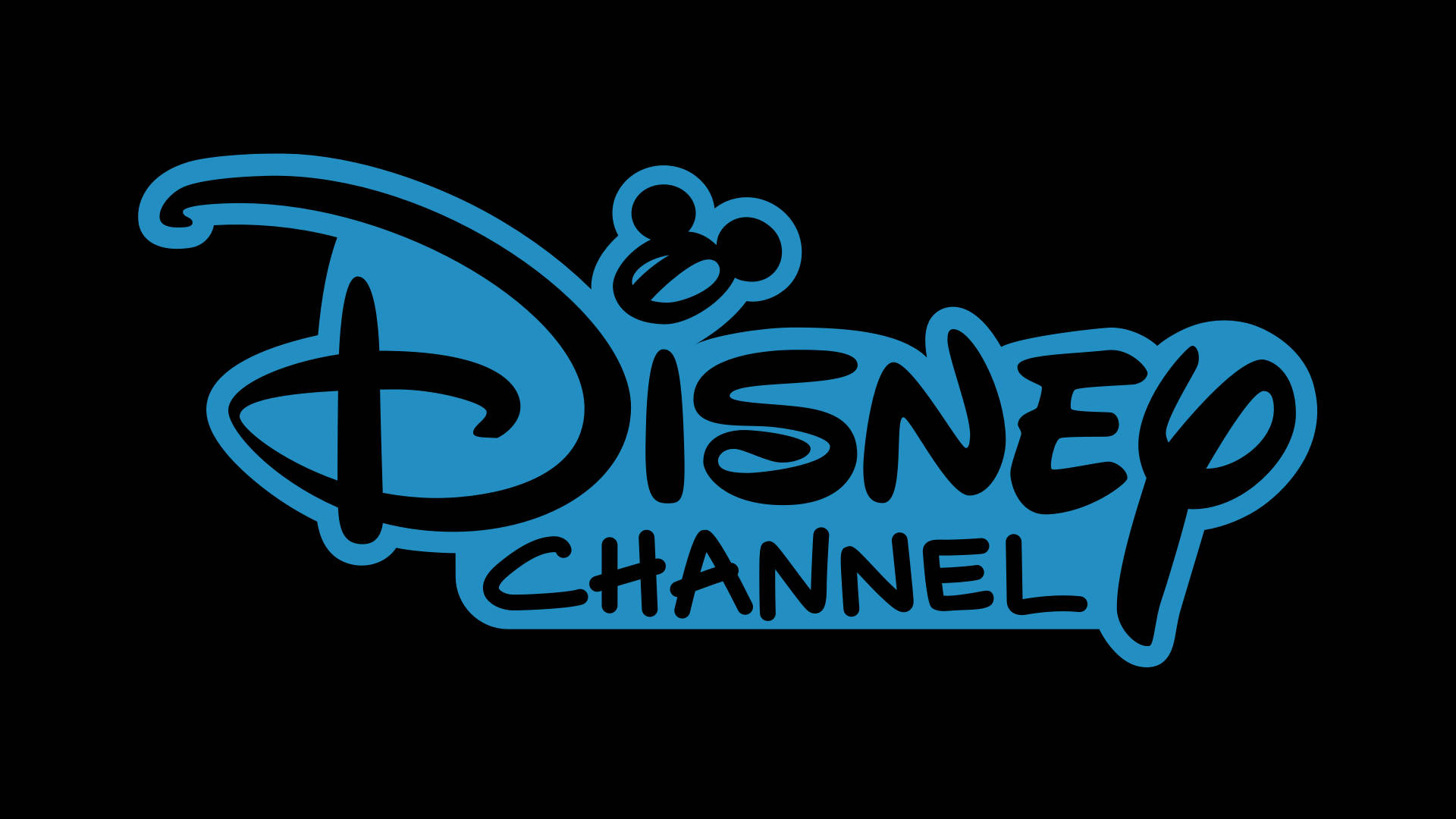 Disney Channel, bold blue, black, Full HD Desktop Wallpaper