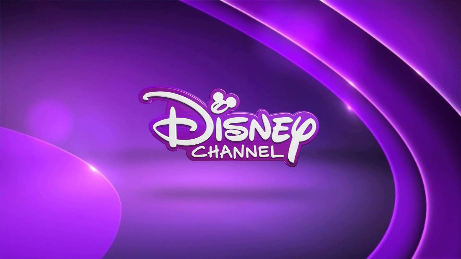 Disney Channel, monochromatic purple logo, vibrant purple abstract background, Full HD Desktop Wallpaper