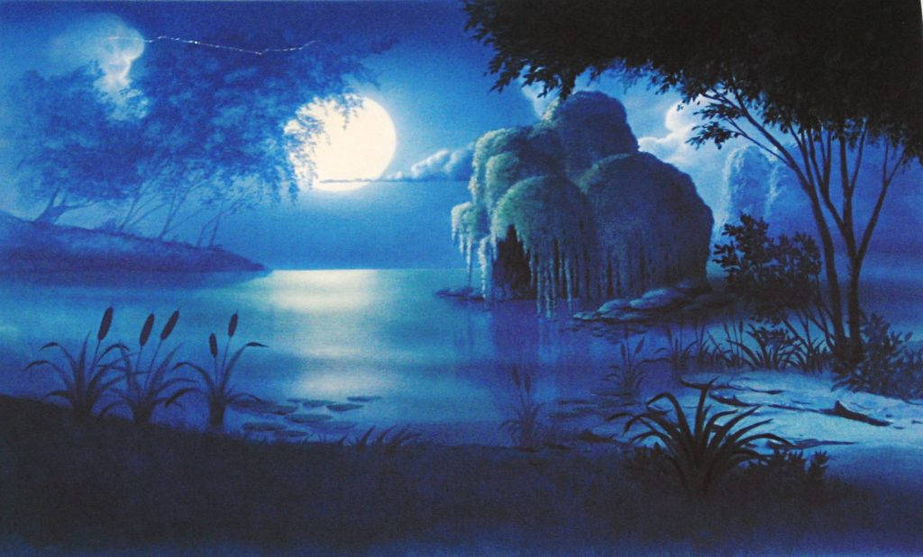 Disney Desktop, dark forest, moonlit lake, SD Desktop Wallpaper