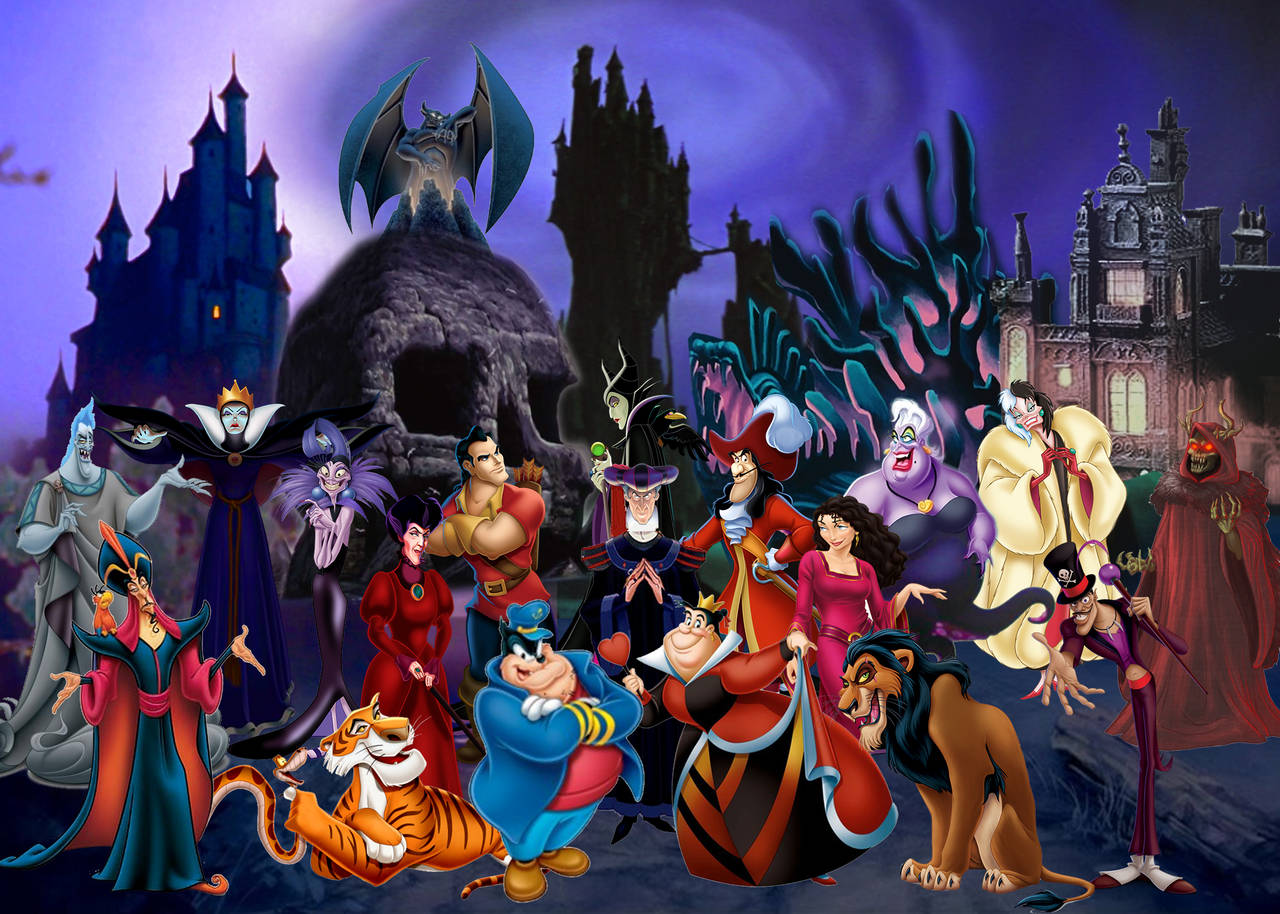 Disney, villains, spooky castle, HD Desktop Wallpaper