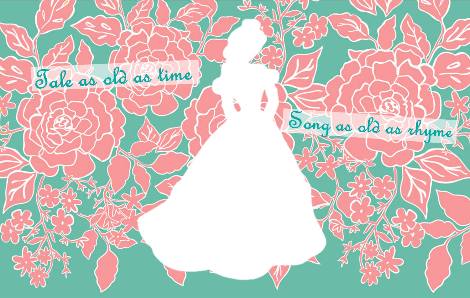 Disney, princess, pink floral pattern, HD Desktop Wallpaper