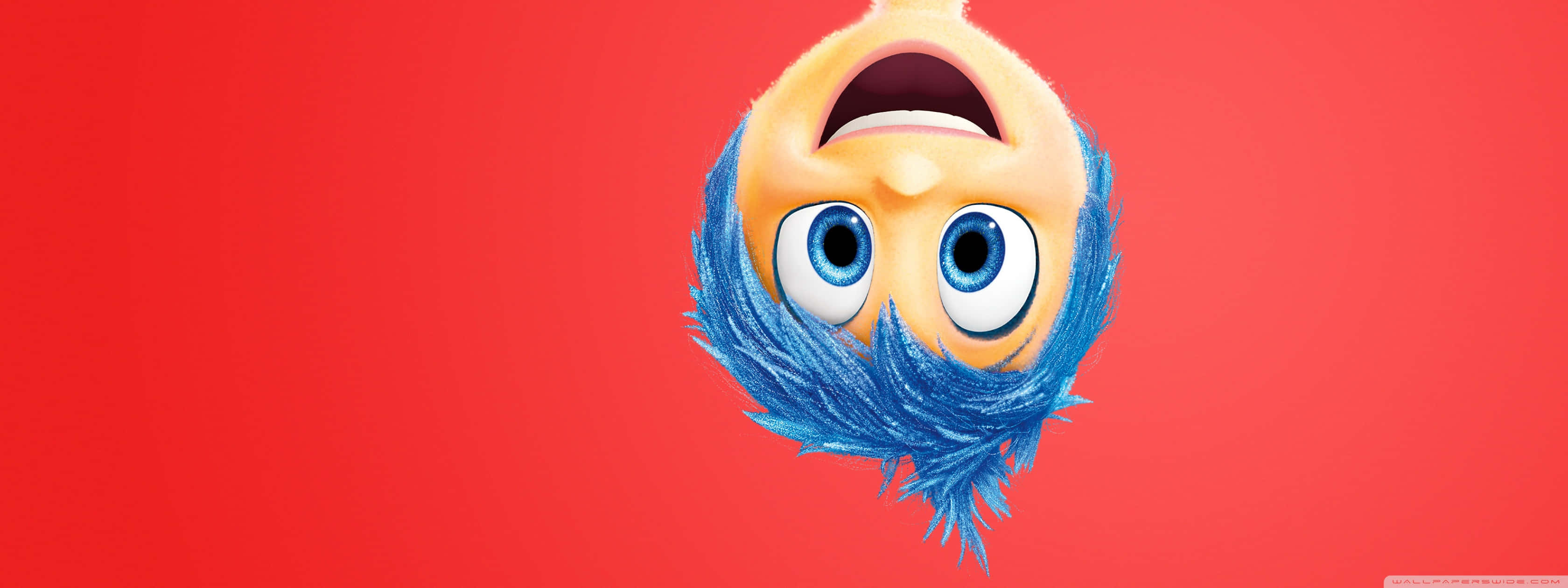 Disney Dual Screen, blue spiky hair, wide eyes, 2K Desktop Wallpaper