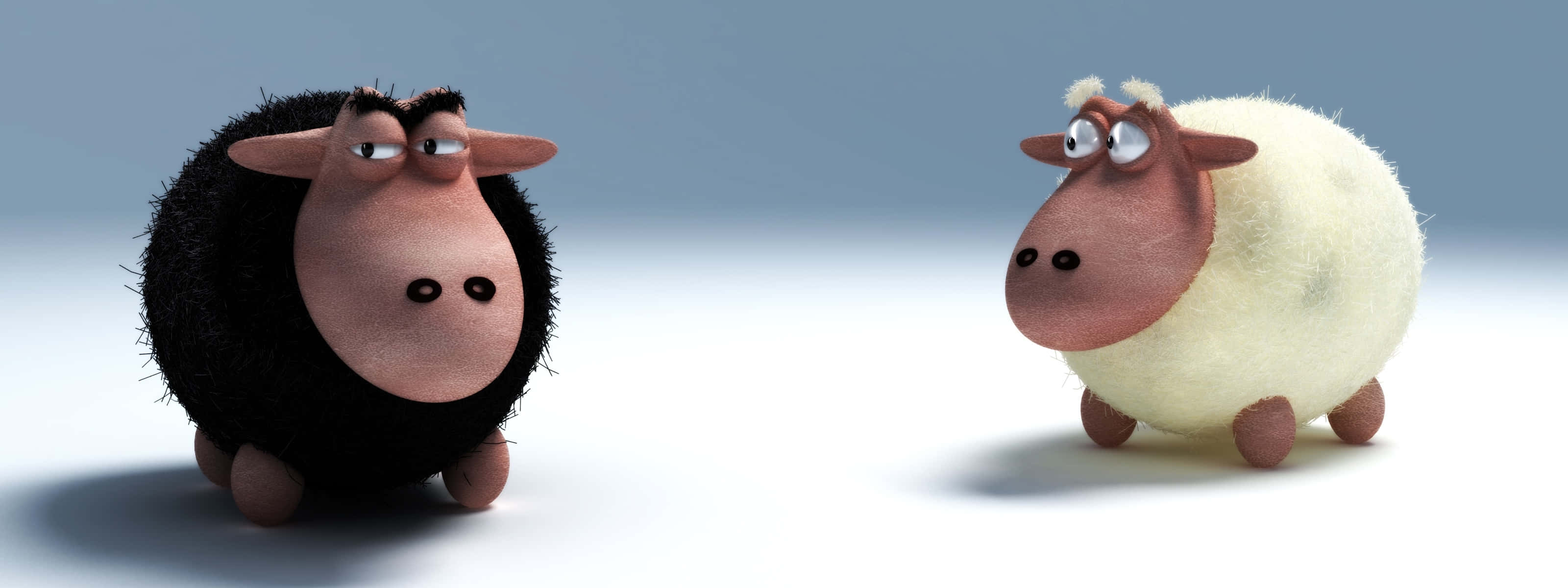 Disney Dual Screen, cartoon sheep, black, 2K Desktop Wallpaper