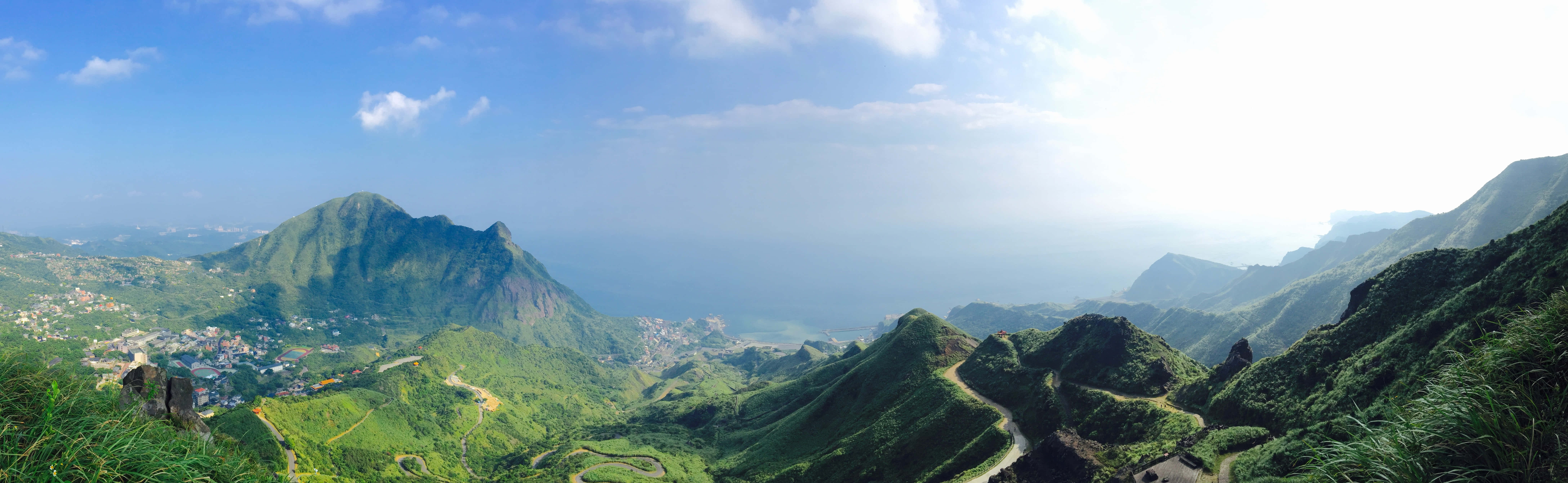 Disney Dual Screen, 8192 x 2524, lush green mountains, 8K Desktop Wallpaper