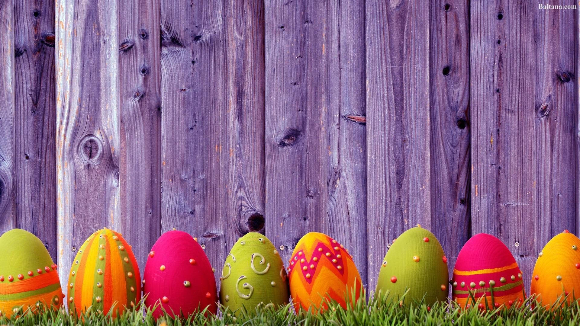 Easter, hand-painted Easter eggs, beads, Full HD Desktop Wallpaper