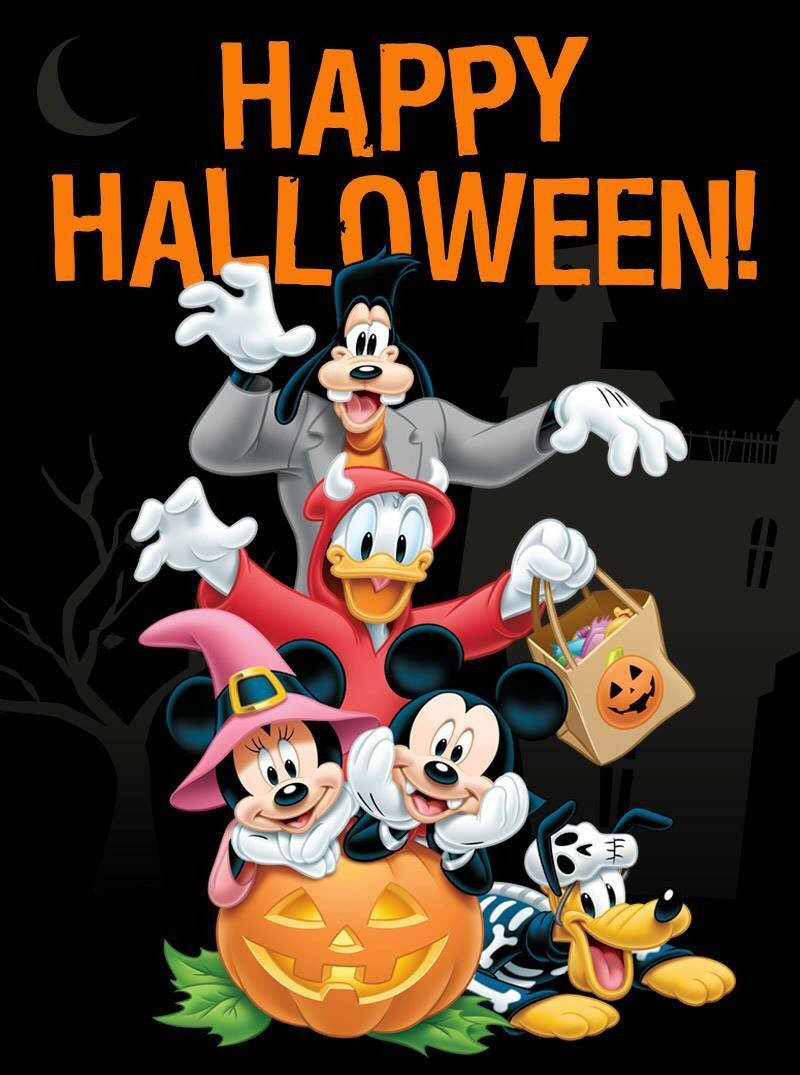Disney Halloween, jack-o-lantern, spooky night, SD Phone Wallpaper