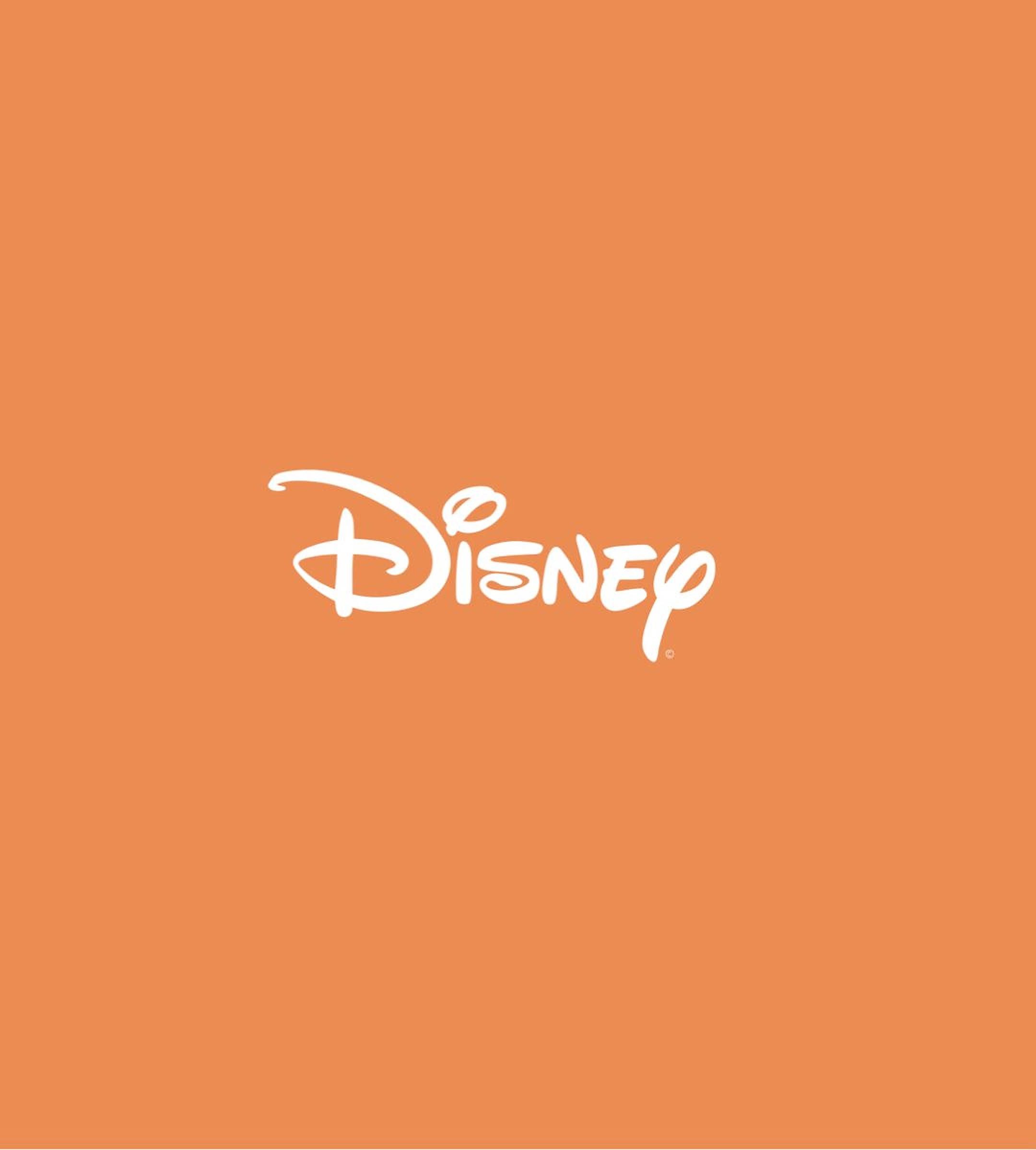 Disney logo, pastel orange, white, Full HD Phone Wallpaper