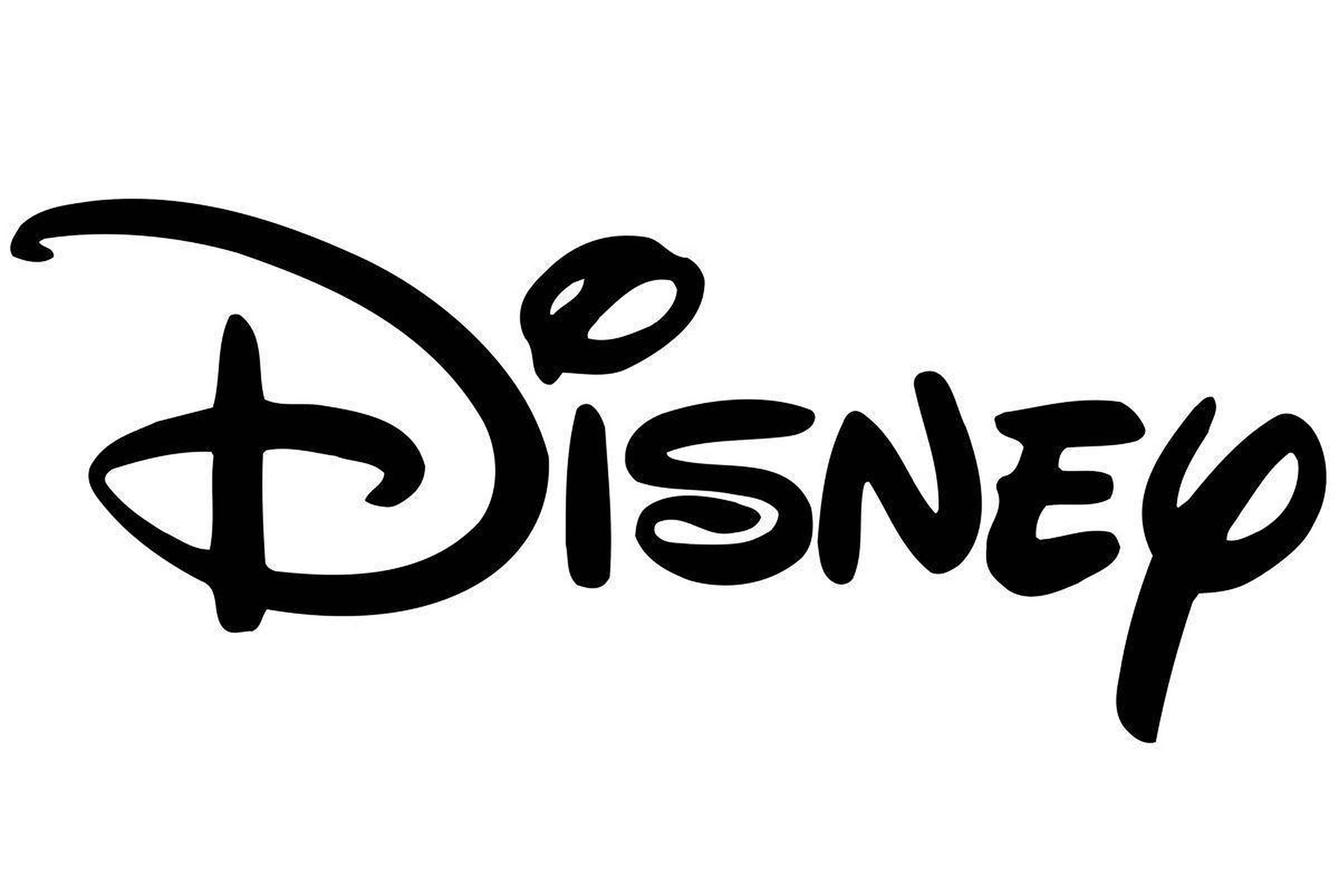 Disney logo, black script, white background, Full HD Desktop Wallpaper