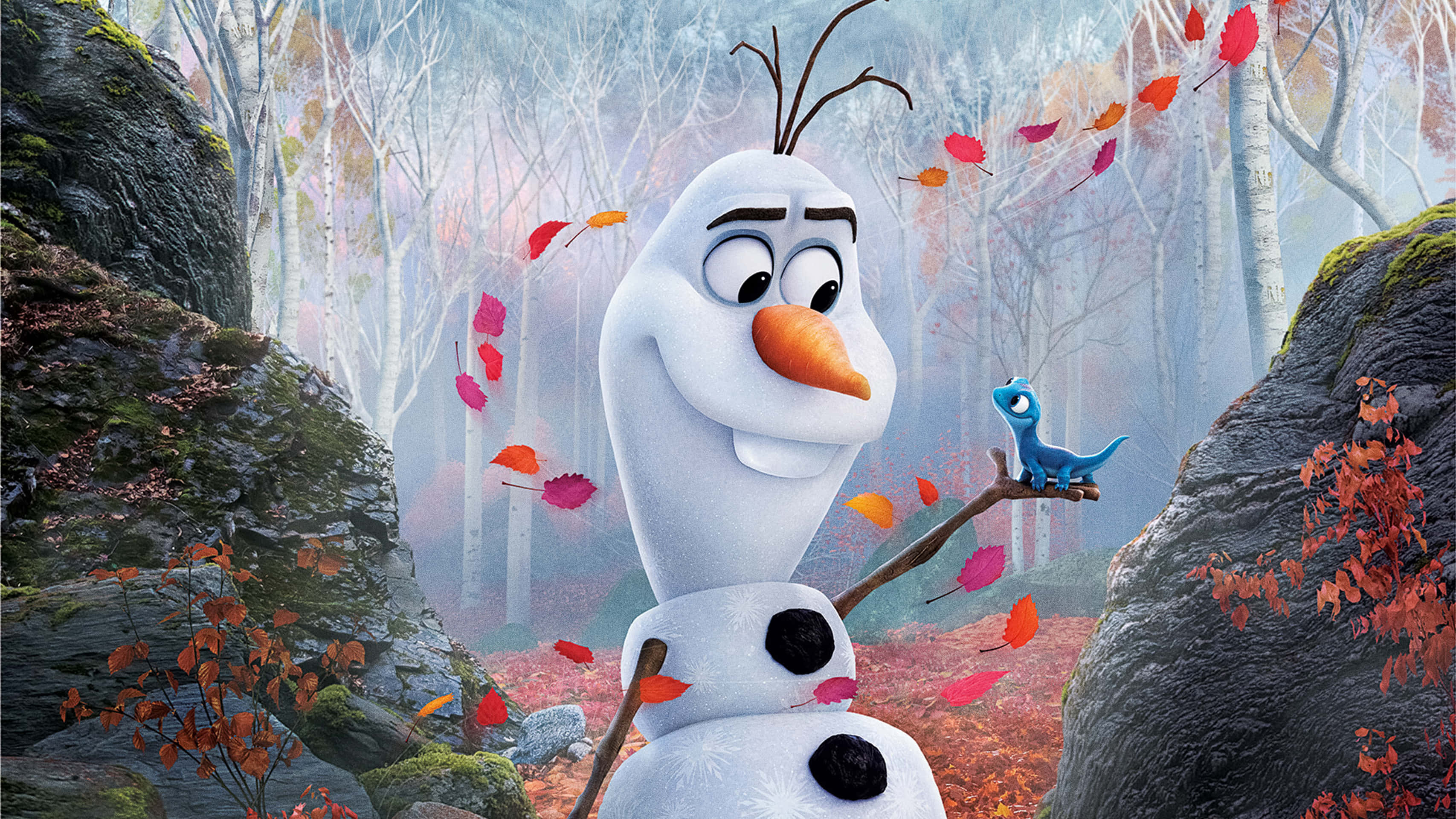 Disney Mac, snowman, carrot nose, 2K Desktop Wallpaper