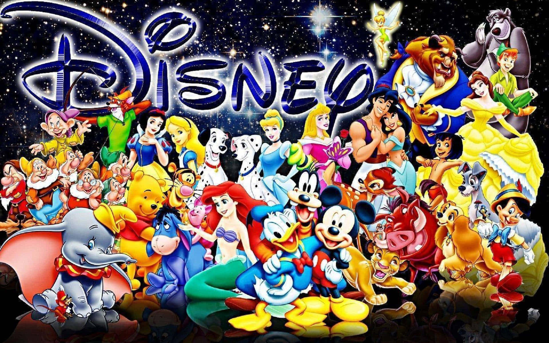 Disney Mac, Disney logo, iconic animated characters, Full HD Desktop Wallpaper