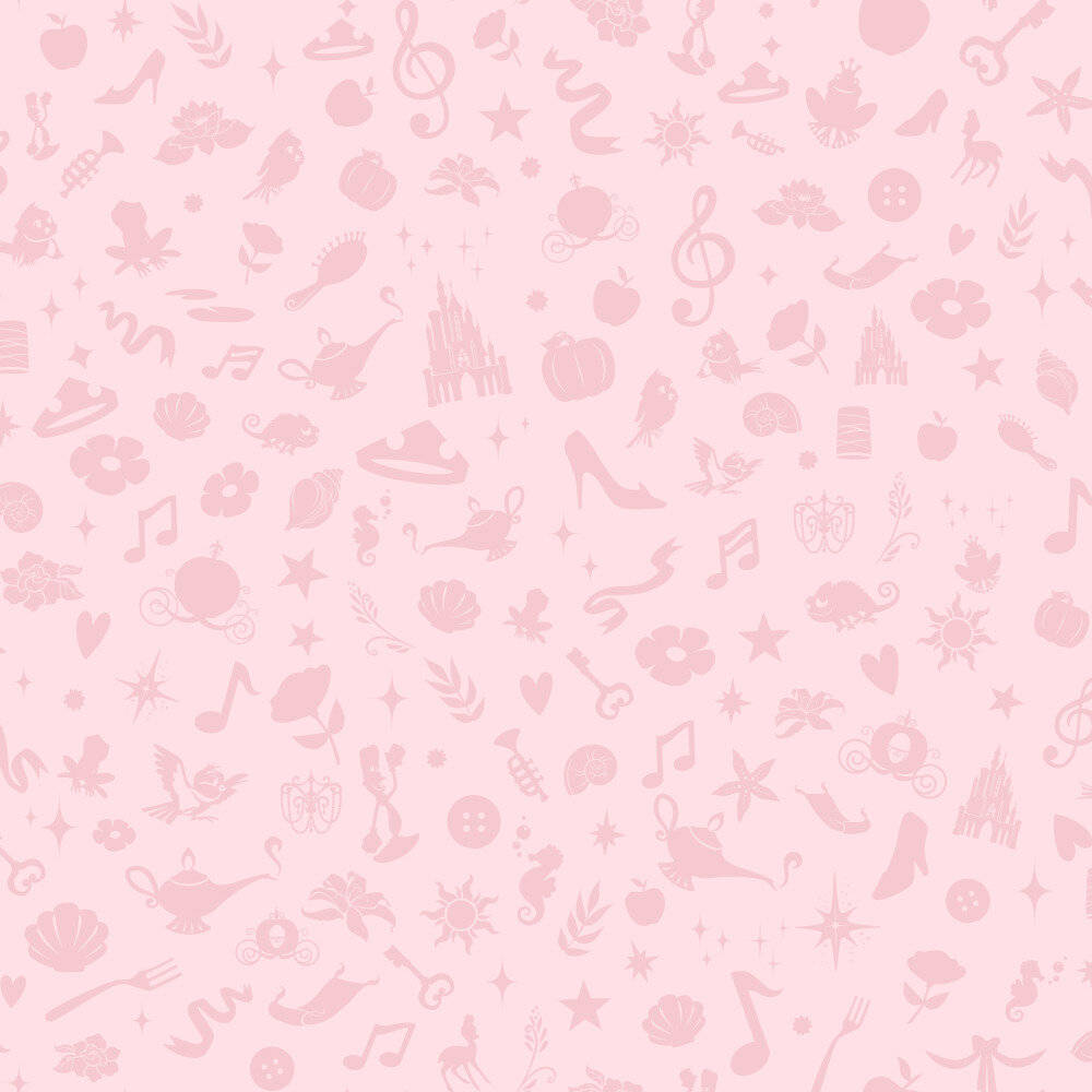Disney Pattern, soft pink, whimsical fairy tale icons, SD Desktop Wallpaper