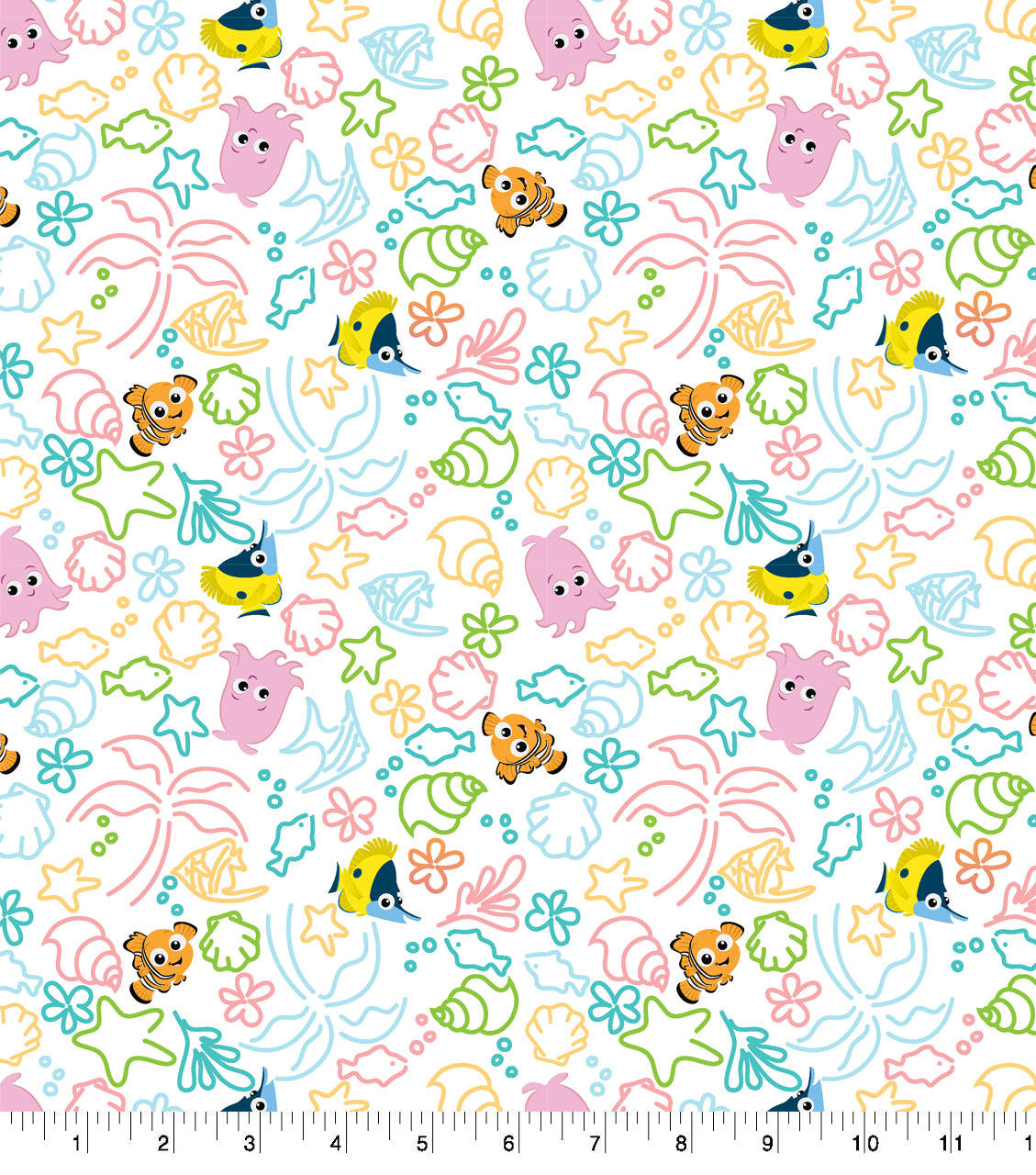 Disney Pattern, cartoon sea creatures, coral, HD Phone Wallpaper