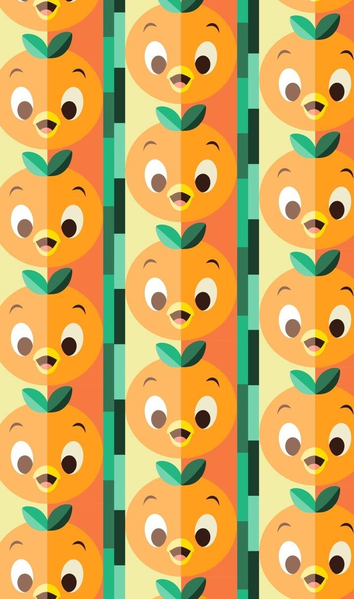 Disney Pattern, orange faces, eyes, SD Phone Wallpaper