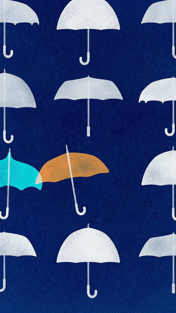 Disney Pattern, blue background, white umbrellas, HD Phone Wallpaper