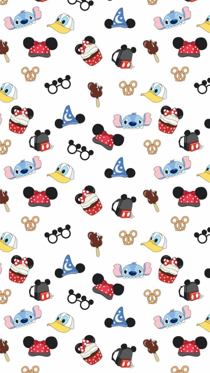 Disney Pattern, Disney characters, treats, HD Phone Wallpaper
