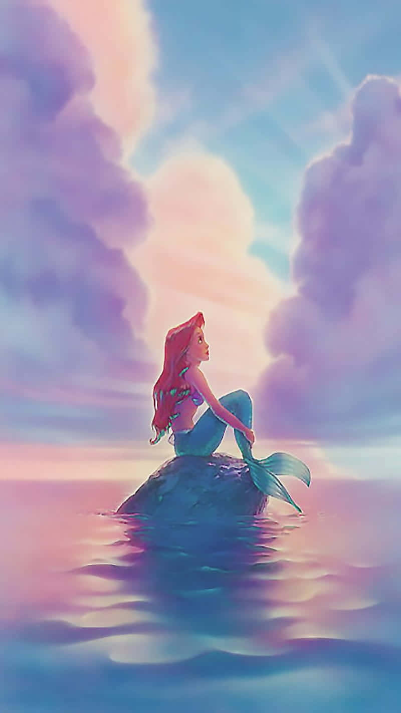 pastel disney, mermaid, red hair, HD Phone Wallpaper