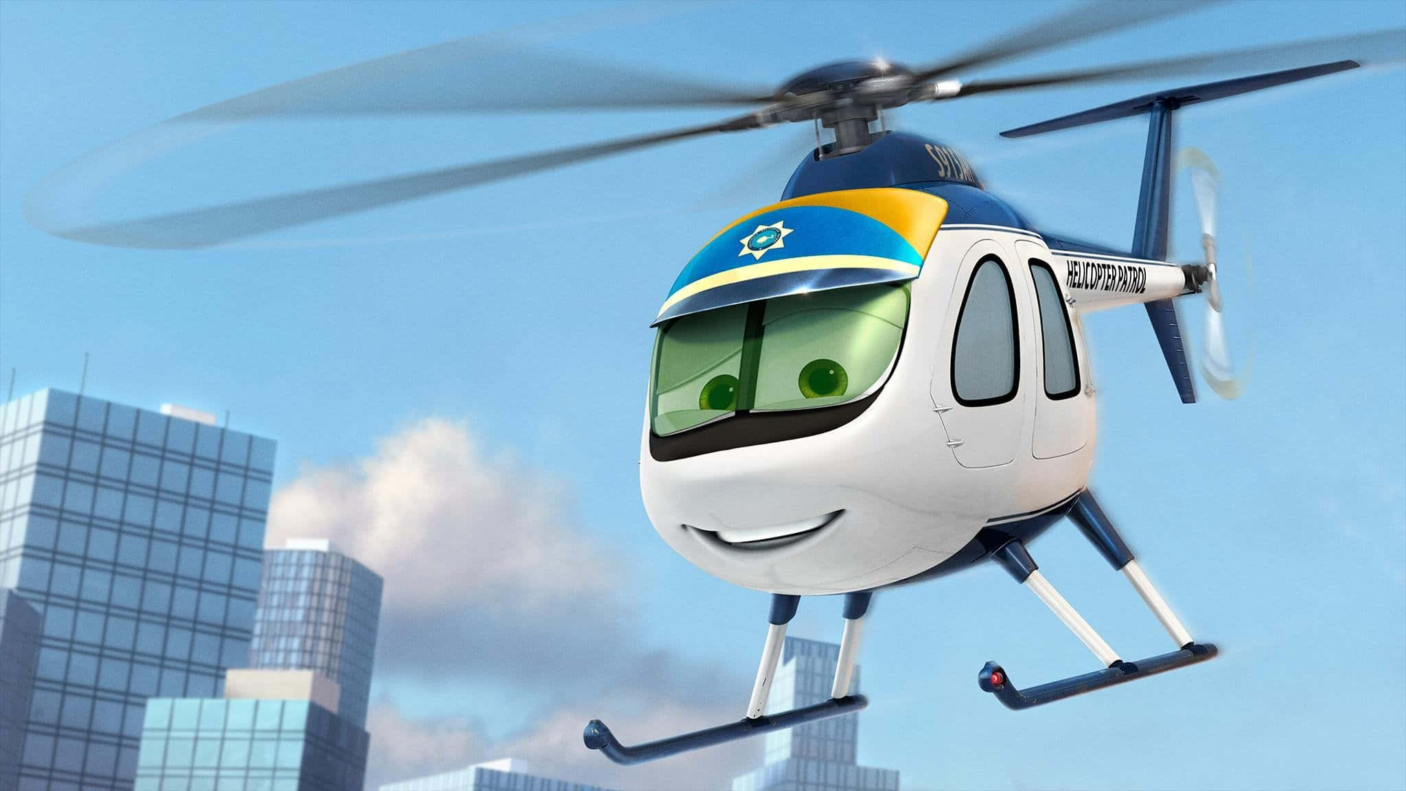 Disney Planes, helicopter, green eyes, Full HD Desktop Wallpaper