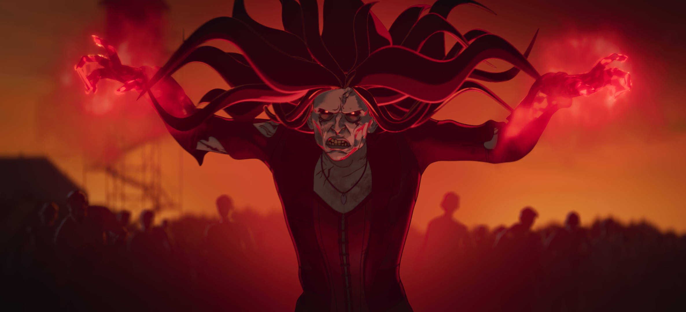 Disney Plus, zombie wanda, glowing red hands, Full HD Desktop Wallpaper
