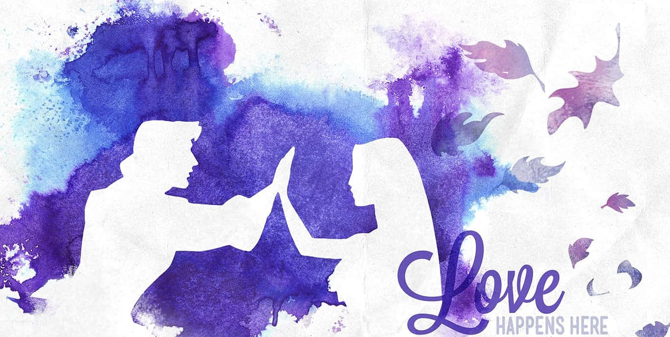 Disney Valentine, Valentines Day, vibrant purple blue, HD Desktop Wallpaper