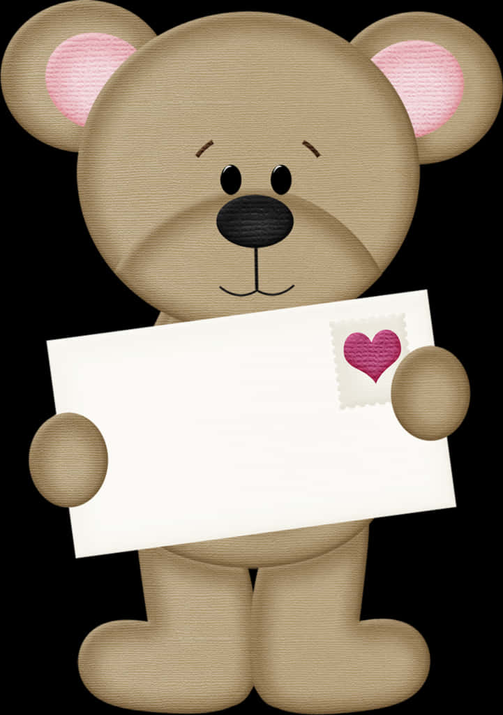 teddy bear, pink ears, pink heart stamp, SD Phone Wallpaper