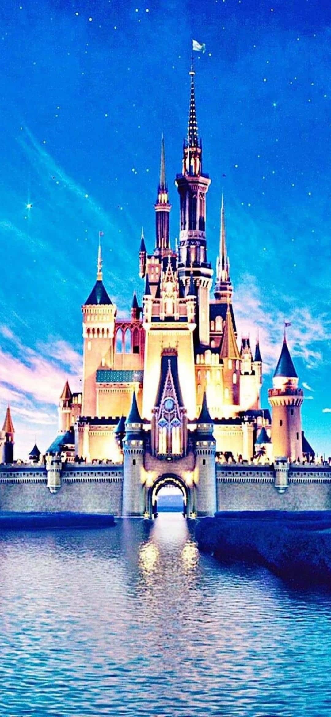 Disney World, Android, illuminated castle, Full HD Phone Wallpaper