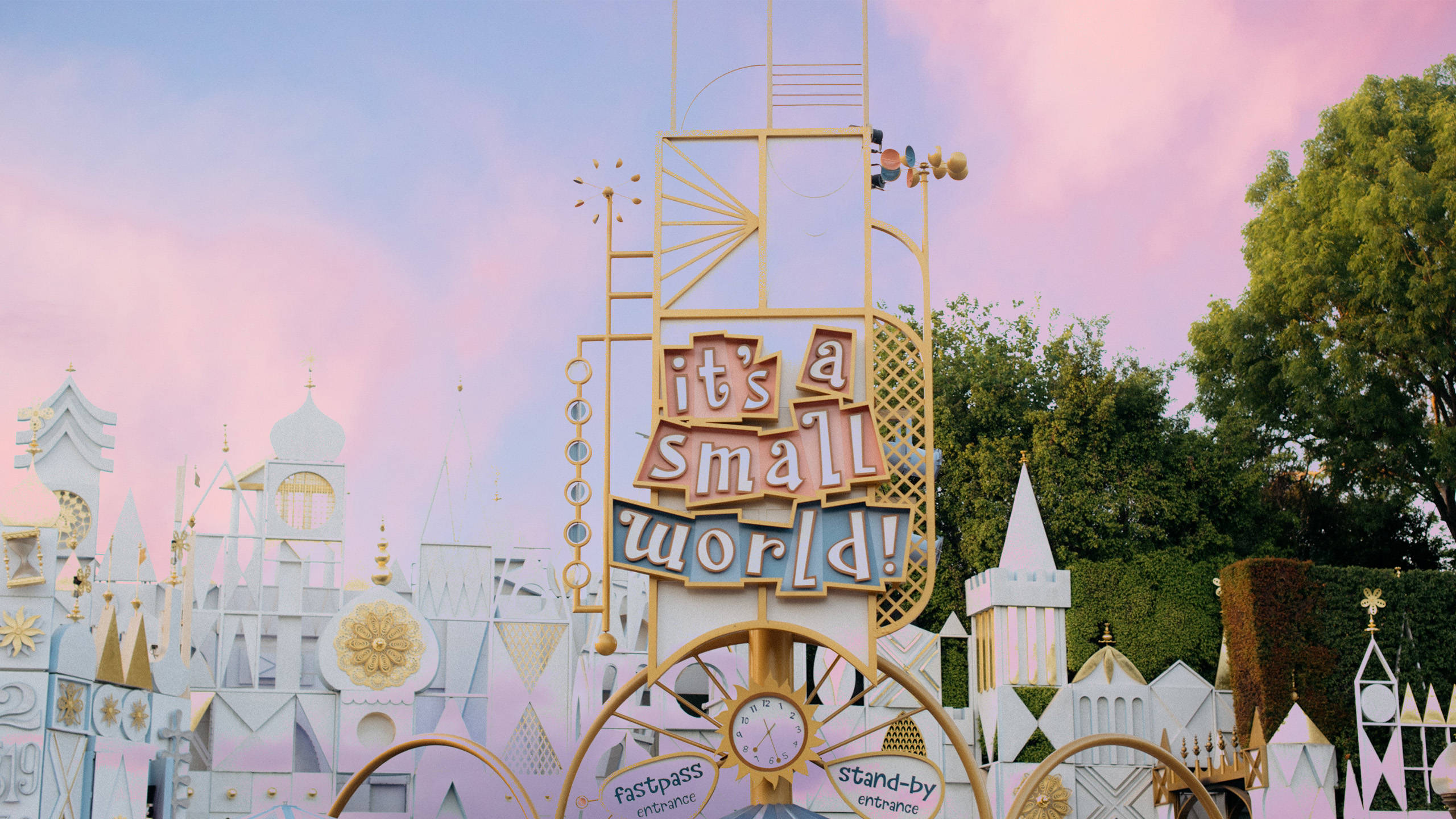 Disneyland, it's a small world!, pastel-colored, 2K Desktop Wallpaper