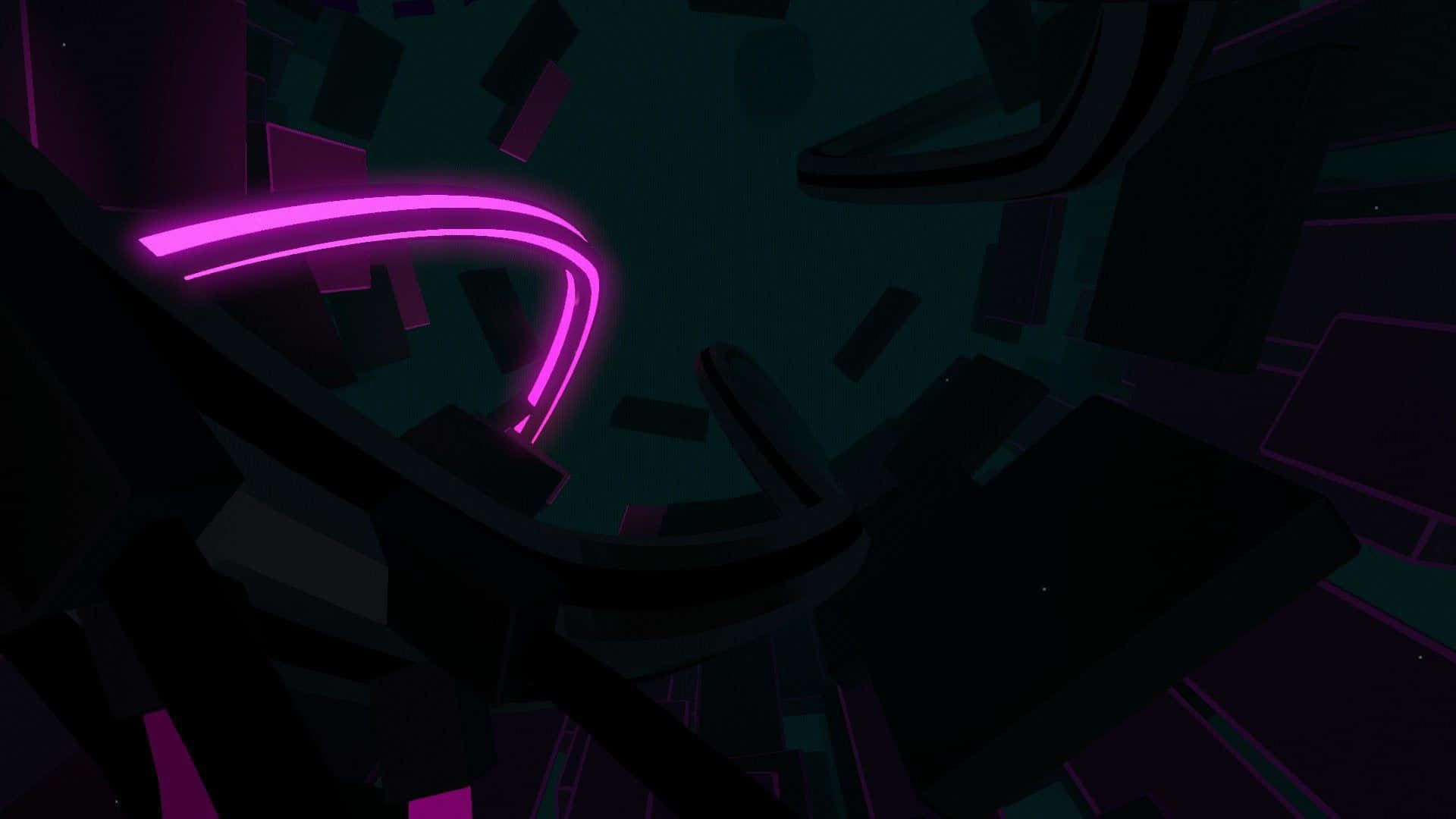 Reactive, magenta neon tube, dark abstract space, Full HD Desktop Wallpaper