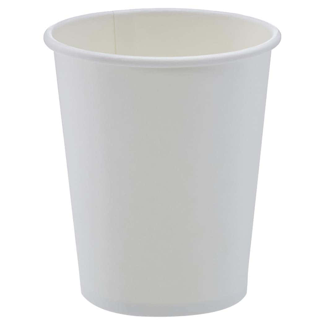 empty white disposable cup, plain white disposable paper cup, clean white background, SD Desktop Wallpaper