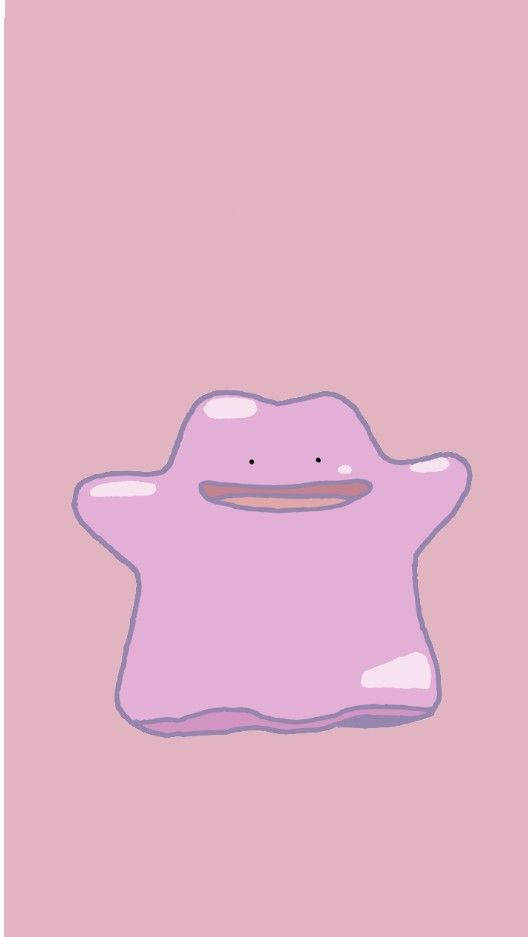 Ditto, minimalist pink, pink Gloom Pokémon, SD Phone Wallpaper