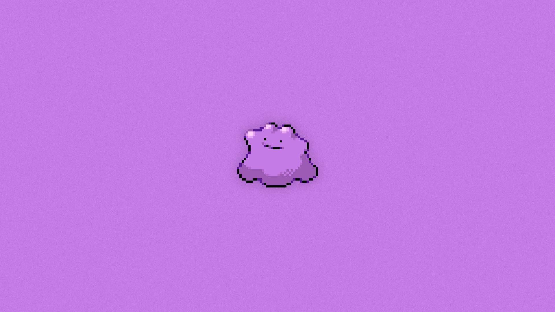 Ditto, pixelated, purple ghost, Full HD Desktop Wallpaper