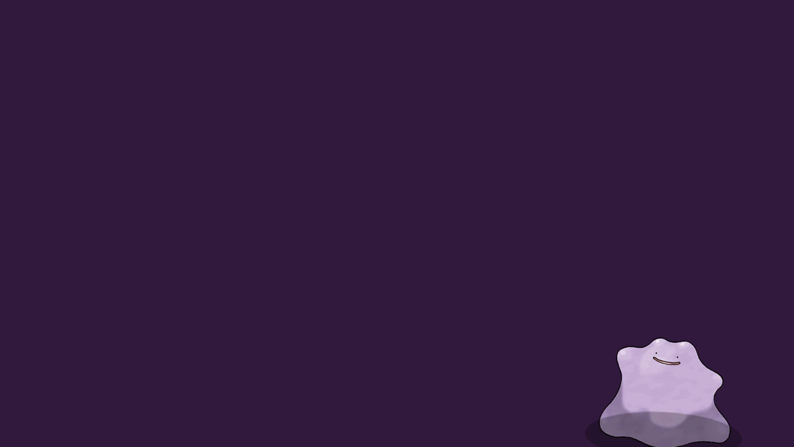 Ditto, dark purple, minimalist purple ghost, 2K Desktop Wallpaper