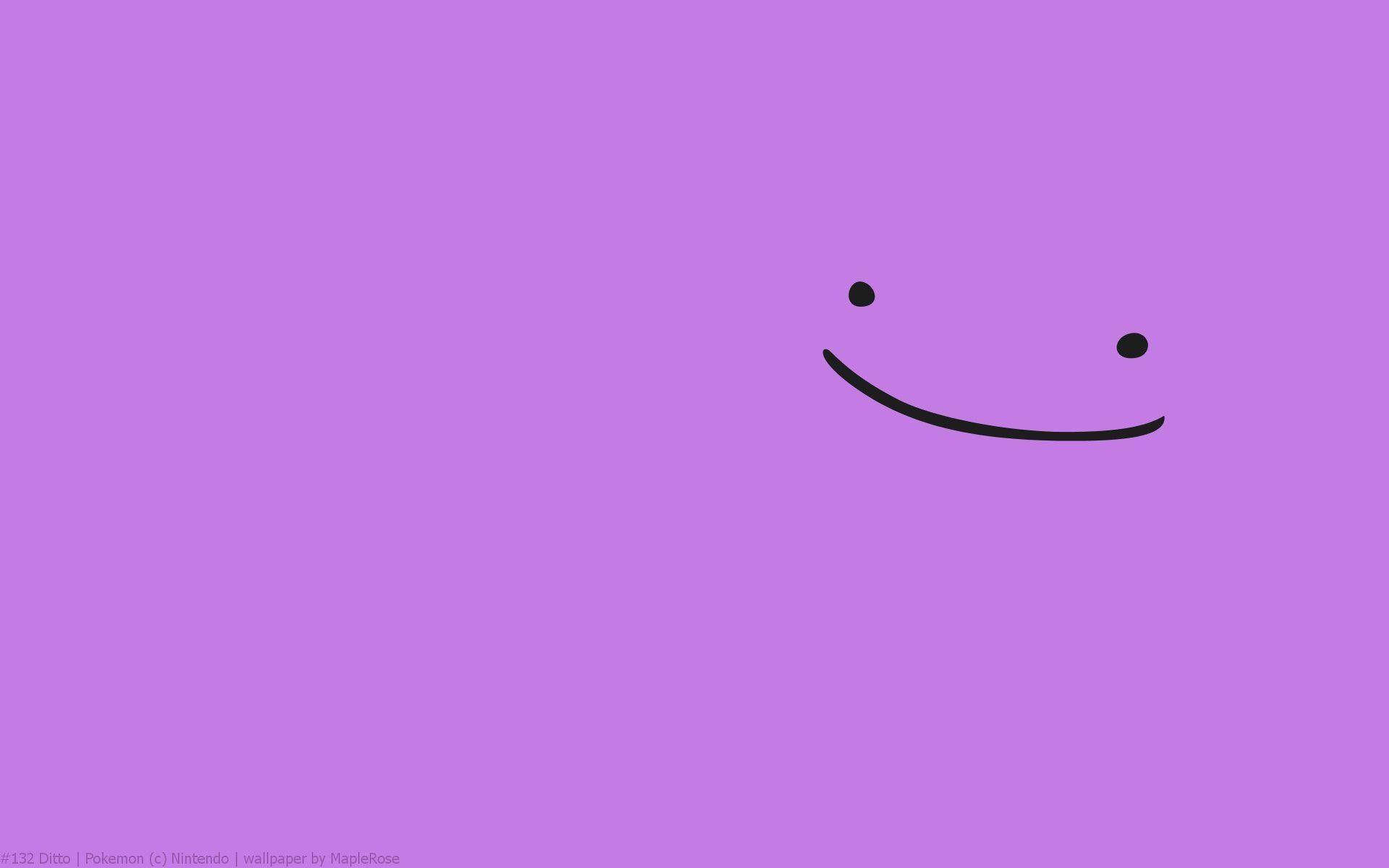 Ditto, purple background, black smiley face, Full HD Desktop Wallpaper