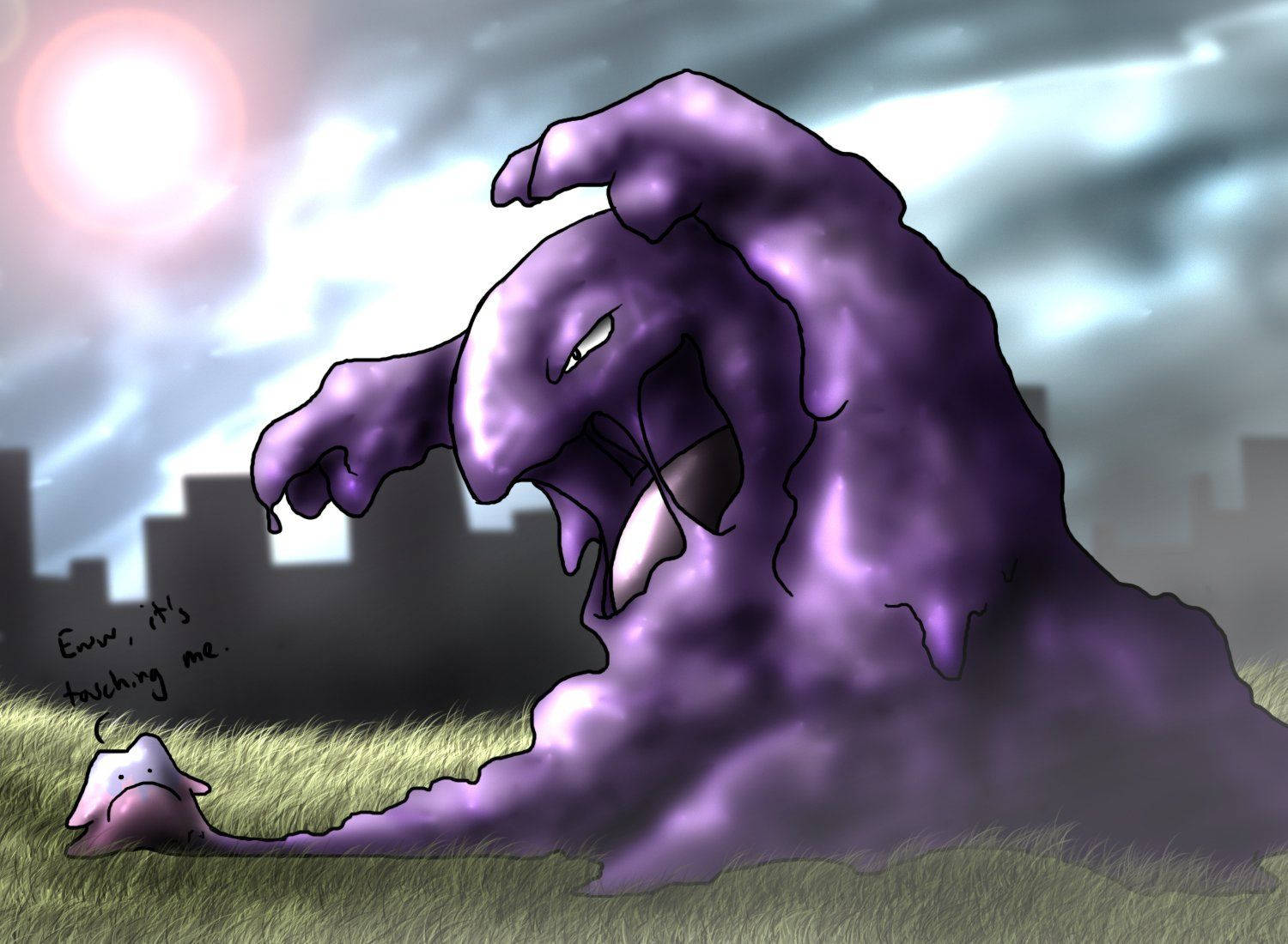 Ditto, Scary Monster, purple ghostly creature, HD Desktop Wallpaper