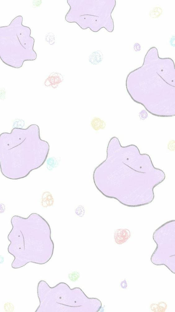 Ditto, cute design, soft lavender, SD Phone Wallpaper