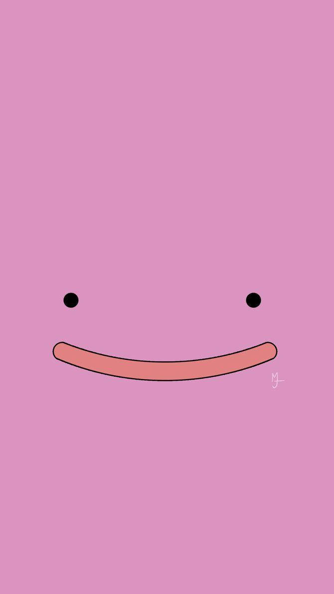 Ditto, minimalist, pink background, SD Phone Wallpaper